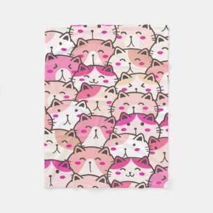 Cat Pattern Funny Colorful Pets Animals Fleece Deken