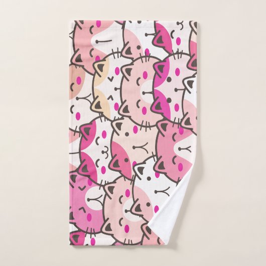 Cat Pattern Funny Colorful Pets Animals Handdoek (Handdoek)