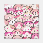 Cat Pattern Funny Colorful Pets Animals Magneet (Voorkant)