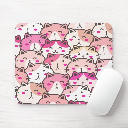 Cat Pattern Funny Colorful Pets Animals Muismat (Met muis)