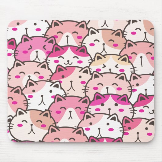Cat Pattern Funny Colorful Pets Animals Muismat (Voorkant)
