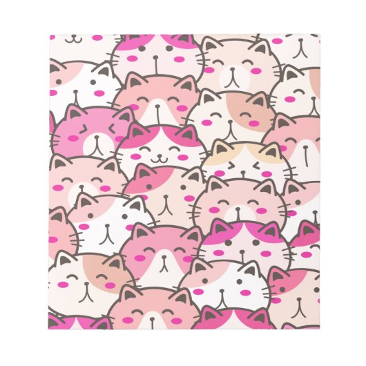 Cat Pattern Funny Colorful Pets Animals Notitieblok (Voorkant)