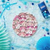 Cat Pattern Funny Colorful Pets Animals Papieren Bordje (Feest)