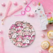 Cat Pattern Funny Colorful Pets Animals Papieren Bordje (Feest)