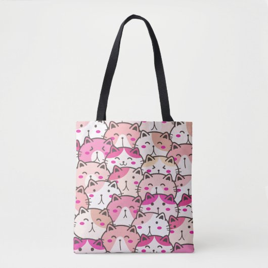 Cat Pattern Funny Colorful Pets Animals Tote Bag (Voorkant)