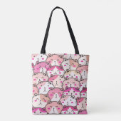 Cat Pattern Funny Colorful Pets Animals Tote Bag (Achterkant)