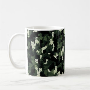 Cat Pattern Green Camouflage Koffiemok