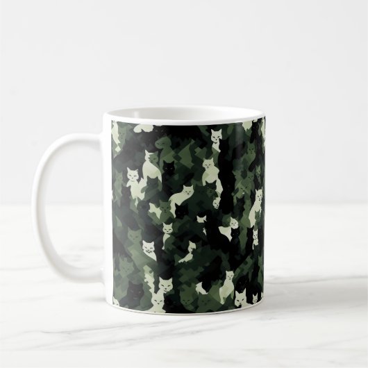 Cat Pattern Green Camouflage Koffiemok (Links)