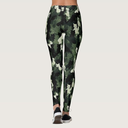 Cat Pattern Green Camouflage Leggings (Achterkant)