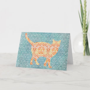 Cat Pattern on Pattern Art Note Kaart 4