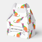 Cat Pattern Party Decor Aangepaste naam Bedankdoosjes (Voorkant Zijde)