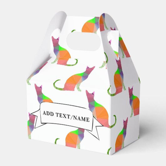 Cat Pattern Party Decor Aangepaste naam Bedankdoosjes (Voorkant Zijde)