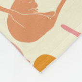 Cat Pattern Roze Oranje Fleece Deken (Hoek)