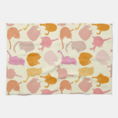 Cat Pattern Roze Sinaasappel Cream Theedoek (Horizontaal)