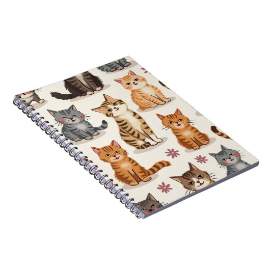 Cat Pattern Square-Notitieblok Notitieboek (Rechterzijde)