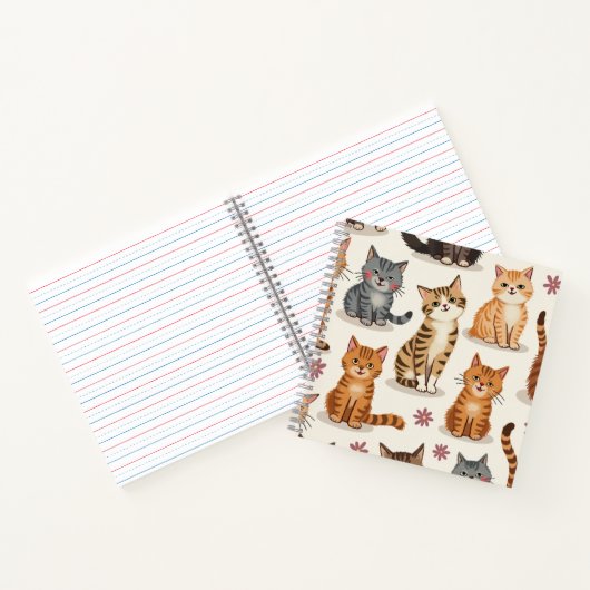 Cat Pattern Square-Notitieblok Notitieboek (Binnen)