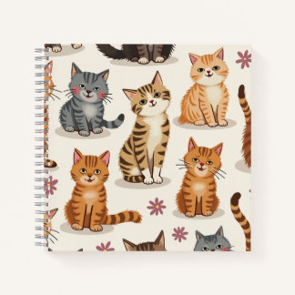 Cat Pattern Square-Notitieblok Notitieboek
