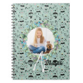Cat Patterns Monogram Gepersonaliseerd Uw Kinder f Notitieboek (Voorkant)
