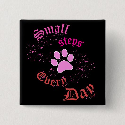 Cat Paw Button | Kleine stappen elke dag (Voorkant)