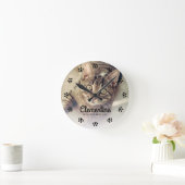 Cat Paw Drukt Lijst Foto aangepast Ronde Klok (Huis)