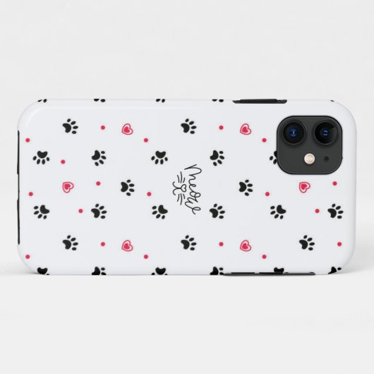 Cat Paw en Hart Telefoonhoes Case-Mate iPhone Case (Achterkant (horizontaal))