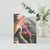 Cat Paw geeft high-five Briefkaart (Staand voorkant)