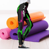 Cat Paw Hartlijn Limoen Roze Wit Zwart Dier Leggings