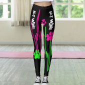 Cat Paw Hartlijn Limoen Roze Wit Zwart Dier Leggings