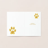 Cat Paw Heart of Gold Bedankt voor de aangepaste t Folie Kaarten (Binnen)