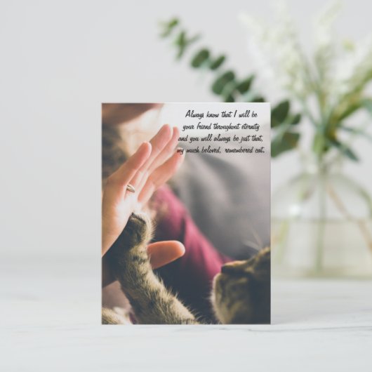 Cat Paw High-Five Briefkaart (Staand voorkant)