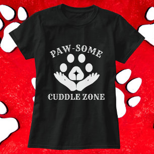 Cat Paw Knuffelzone Grappig Schattige Modern Geper T-shirt