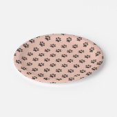 Cat Paw Pattern Spint-fect Verjaardagsfeest Roze Papieren Bordje (Gekanteld)