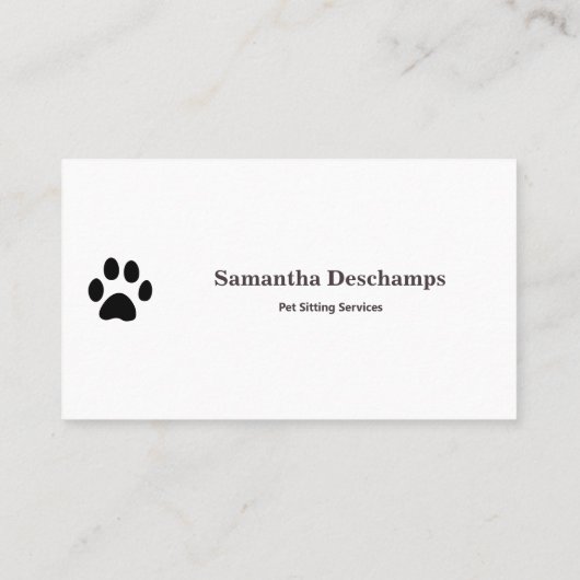 Cat Paw & Pet Services Visitekaartje (Achterkant)