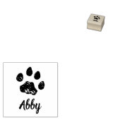 Cat Paw Print Aangepaste Naam Handtekening Rubberstempel (Gestempeld)