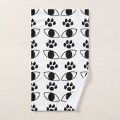 Cat Paw Print Black en White Bad Handdoek (Handdoek)