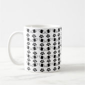 Cat Paw Print Black en White Koffiemok (Links)