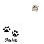 Cat Paw Print Custom Name Signature Wood Rubberstempel (Gestempeld)
