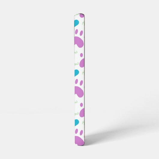 Cat Paw Print Hart Mauw Patroon Roze Blauw Groen Samsung Galaxy Hoesje (Linkerkant)