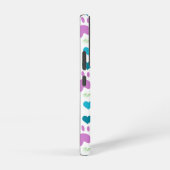 Cat Paw Print Hart Mauw Patroon Roze Blauw Groen Samsung Galaxy Hoesje (Rechterkant)