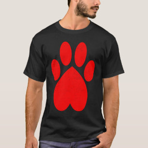 Cat Paw Print Hartslag Schattige Veterinair Techni T-shirt