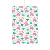Cat Paw Print Heart Meow Roze Blauw Groen Patroon Luchtverfrisser (Voorkant)