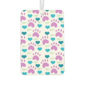Cat Paw Print Heart Meow Roze Blauw Groen Patroon Luchtverfrisser (Achterkant)