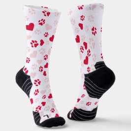 Cat Paw Print & Heart Shape Patroon Sokken