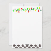 Cat Paw Print Kerstman Hoed Kerstverlichting Feestdagenkaart (Achterkant)