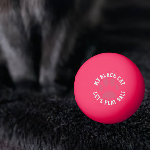 Cat Paw Print Laten we spelen Pet Naam Ping Pong B Pingpongbal