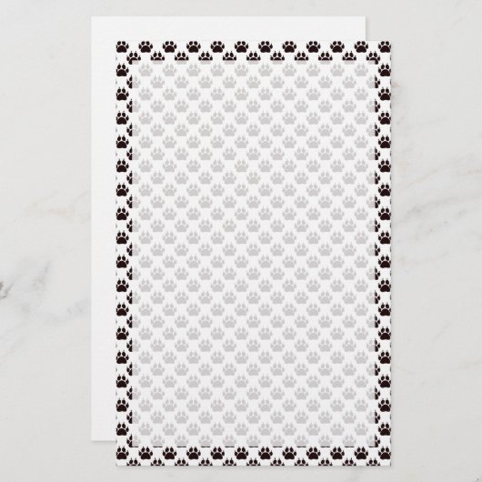 Cat Paw Print Patroon Briefpapier (Voorkant / Achterkant)