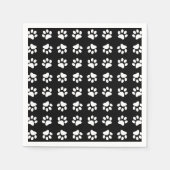 Cat Paw Print Pattern Black and White Birthday Servet (Voorkant)