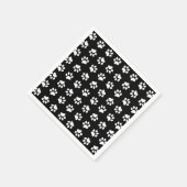 Cat Paw Print Pattern Black and White Birthday Servet (Hoek)