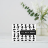 Cat Paw Print Pet Care Black en White Visitekaartje (Staand voorkant)