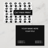 Cat Paw Print Pet Care Black en White Visitekaartje (Voorkant / Achterkant)